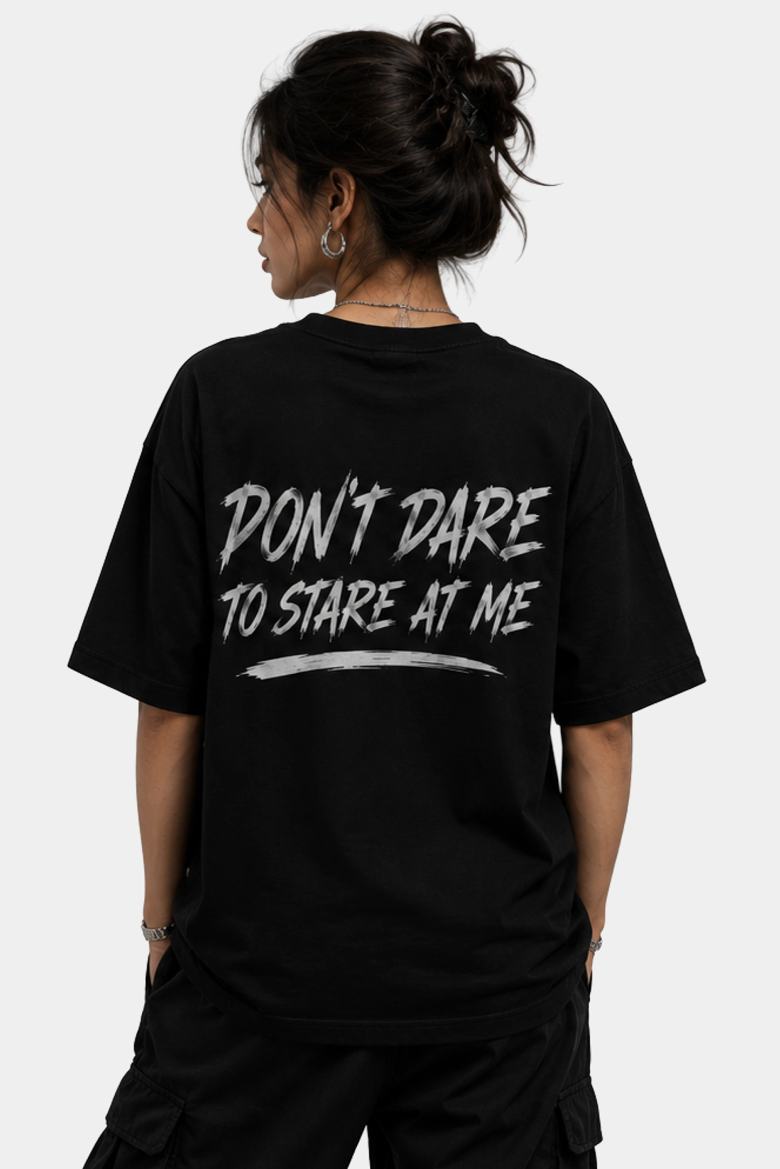 Don't Dare To Stare At Me Oversized T Shirt - Image 2