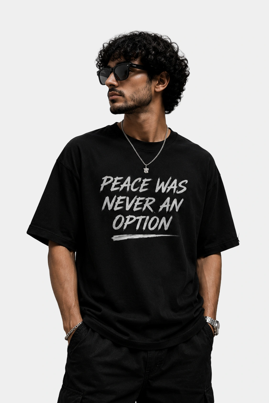 Peace Was Never an Option Oversized T Shirt