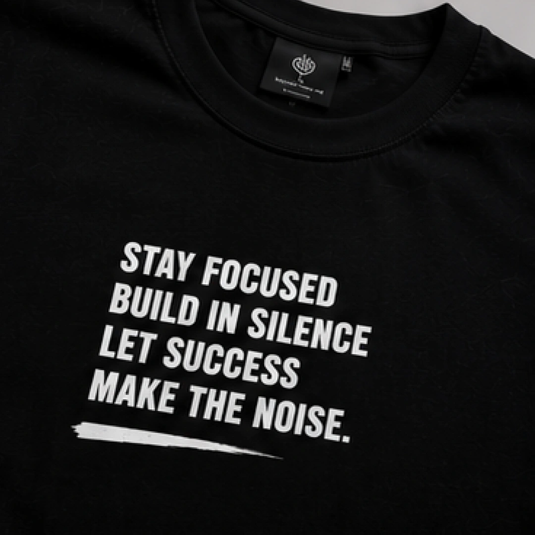 Stay Focused Black Oversized T Shirt - Image 4